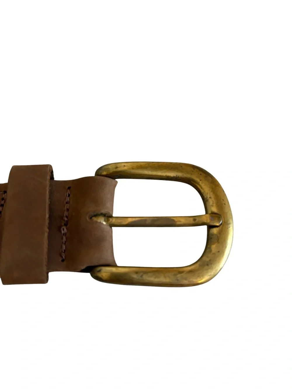 Vintage Argentina Men's Woven Leather Link Belt Brass Buckle Brown Size 40